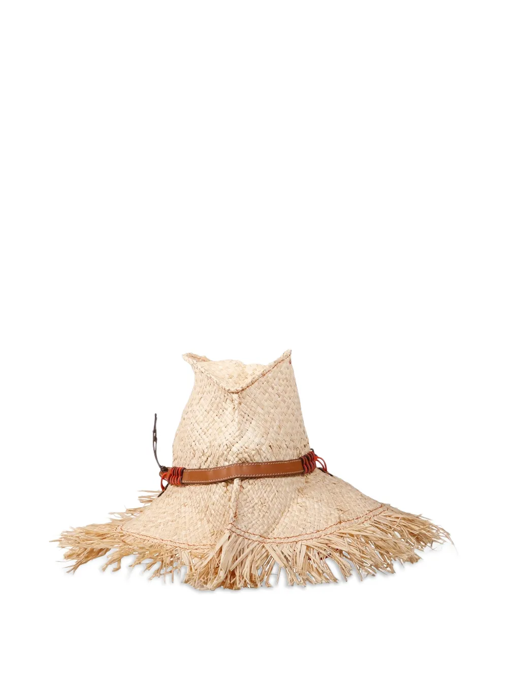 CUBA LAB fringed leather-trim hat - Toni neutri