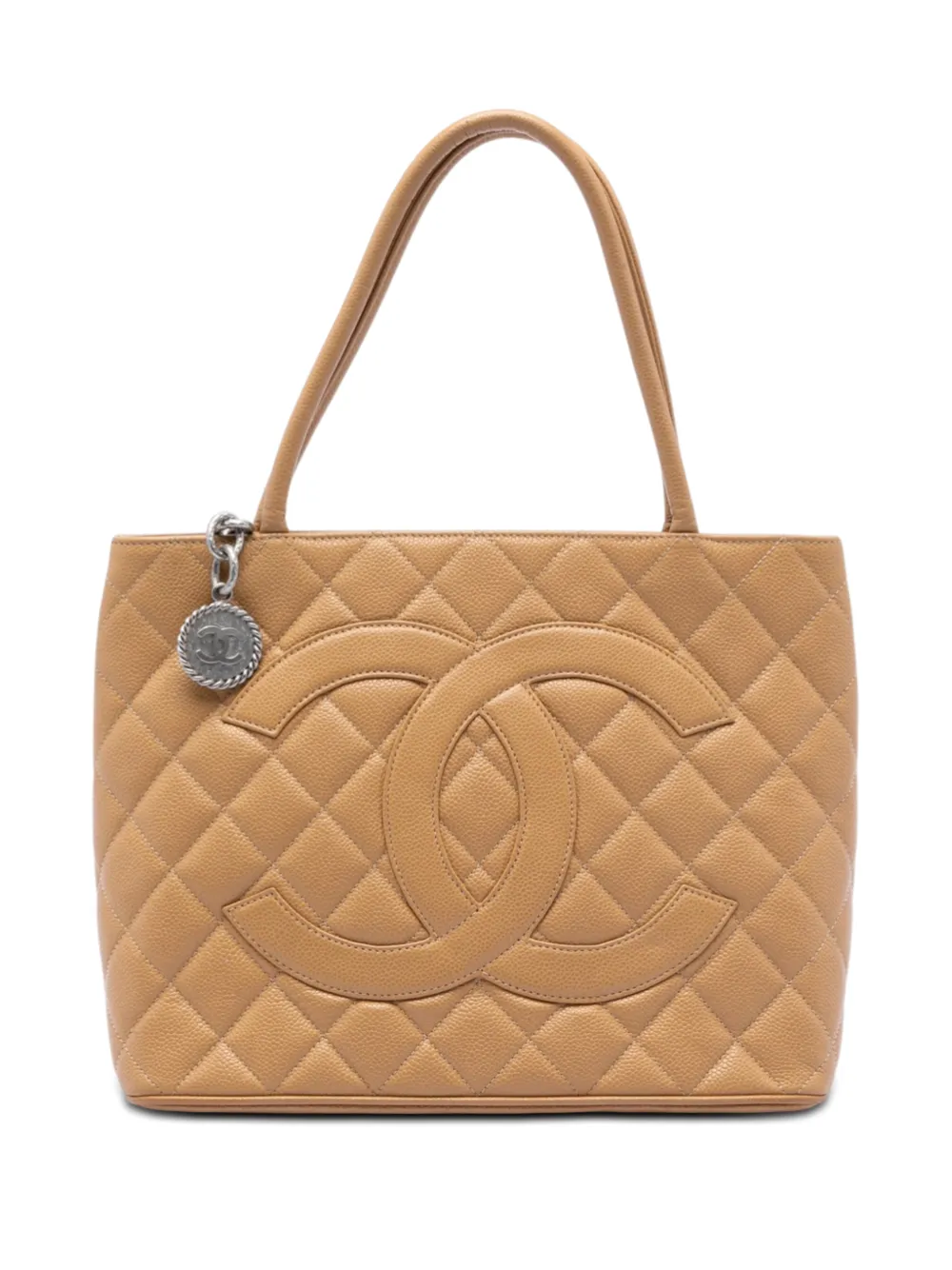 CHANEL Pre-Owned 2000-2002 Caviar Medallion Shopper - Braun