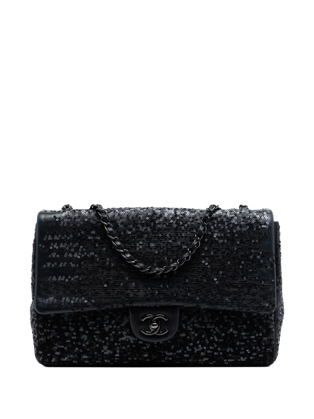 CHANEL Pre-Owned 2011 Jumbo Classic Sequins Single Flap shoulder bag - Nero