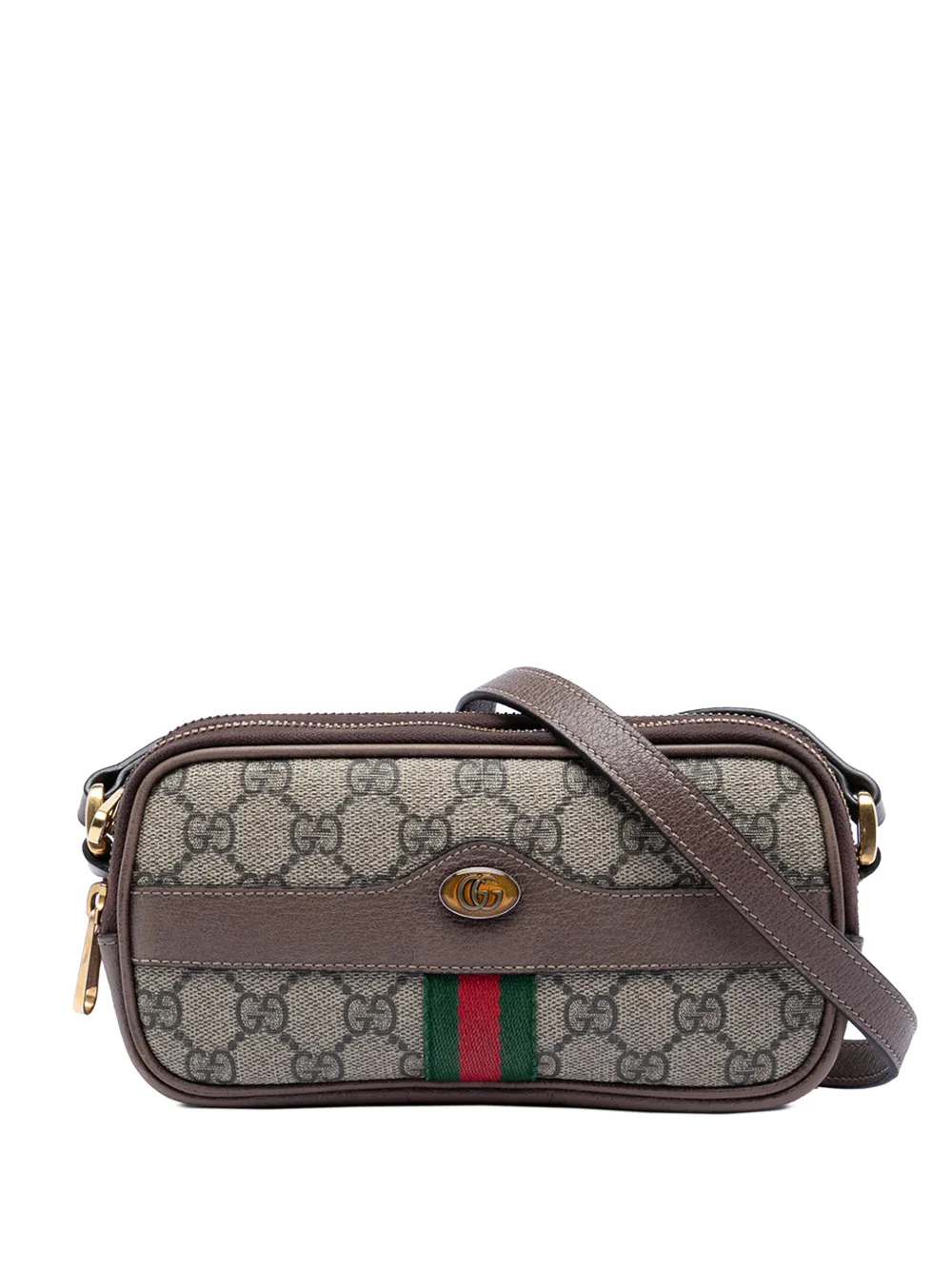 Gucci Pre-Owned 2016-2026 Mini GG Supreme Web Ophidia Triple Zip crossbody bag - Toni neutri