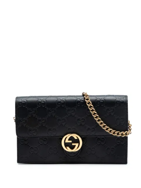 Gucci Pre-Owned bolsa crossbody Wallet On Chain Guccissima con G entrelazada 2000-2015