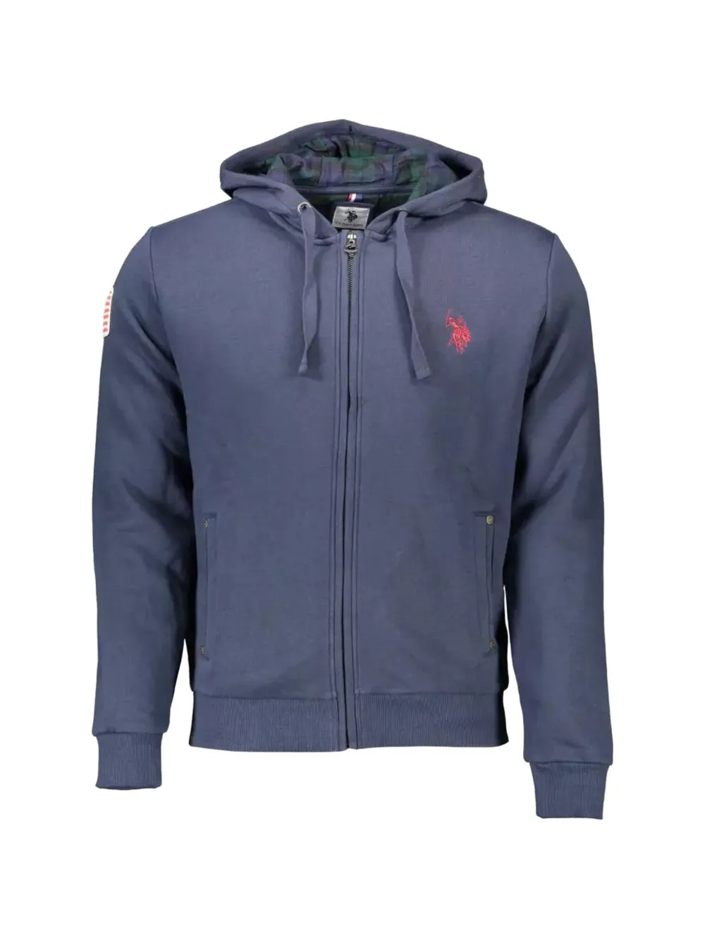U.S. POLO ASSN. embroidered logo zip-up hoodie