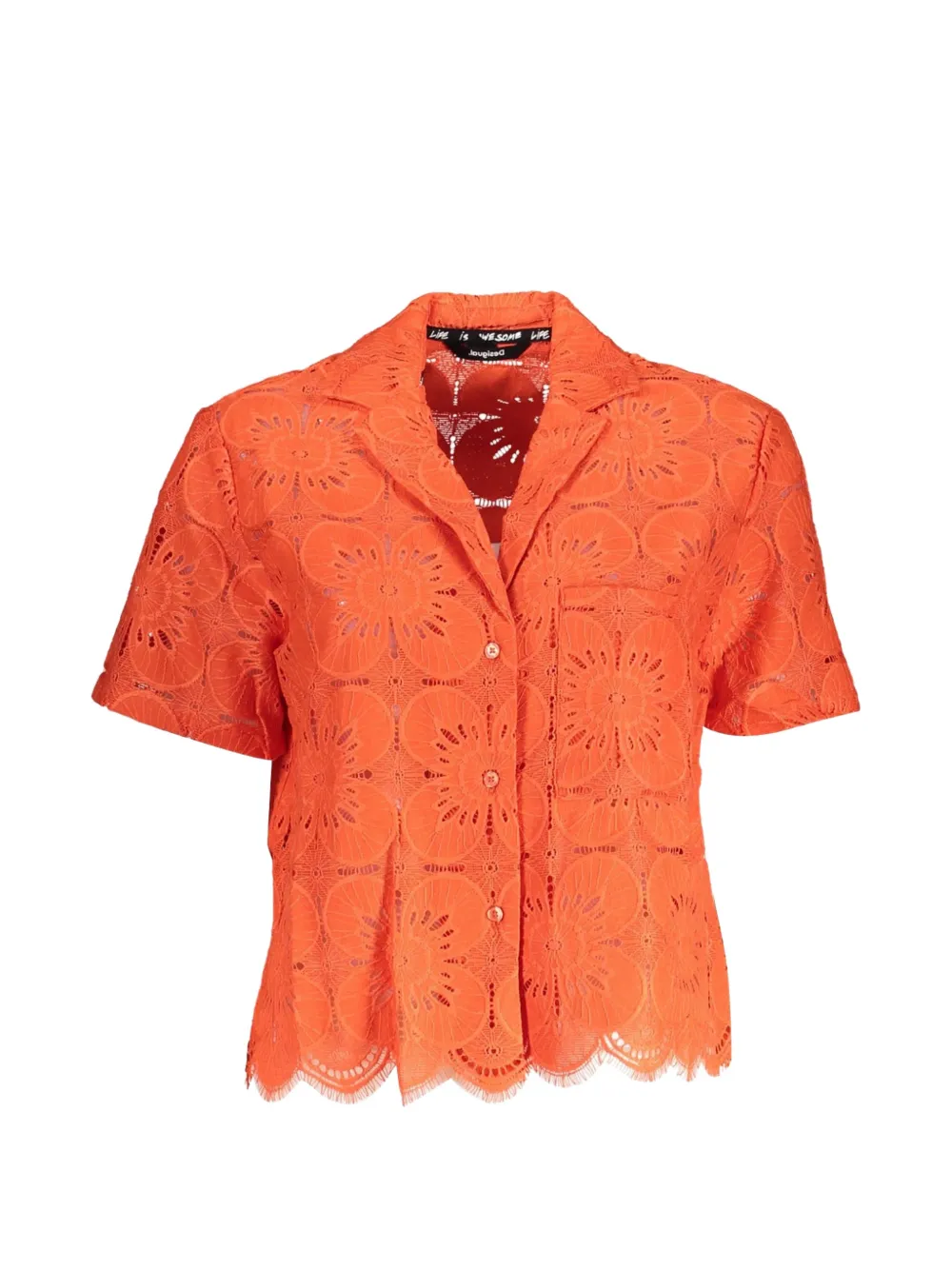 Desigual eyelet scalloped shirt - Arancione