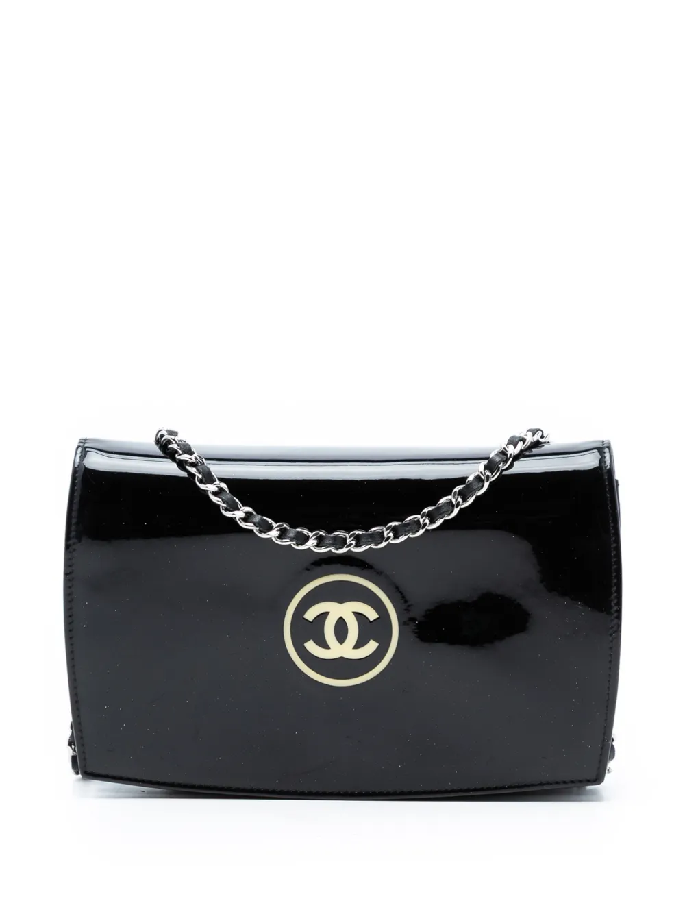 CHANEL Pre-Owned 2009-2010 CC Patent Wallet On Chain crossbody bag - Nero