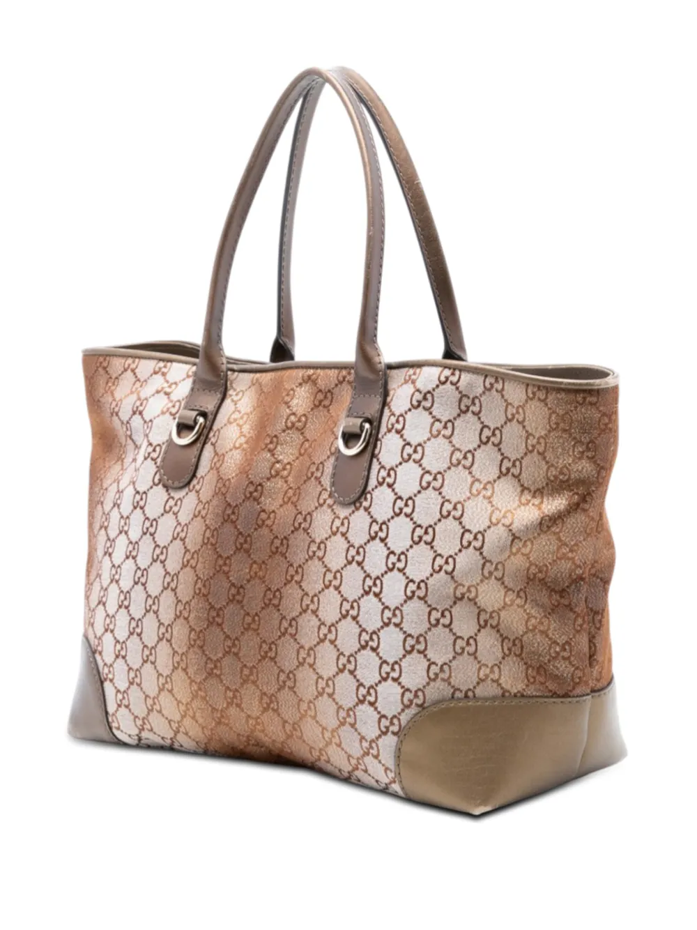 Gucci Pre-owned 2016-2026 GG Lurex Heart Bit Tote Bag in Brown, view 3