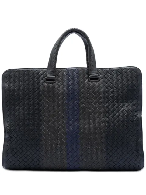 Bottega Veneta Pre-Owned 2012-2026 Nappa Intrecciato Club Fume Briefcase business bag