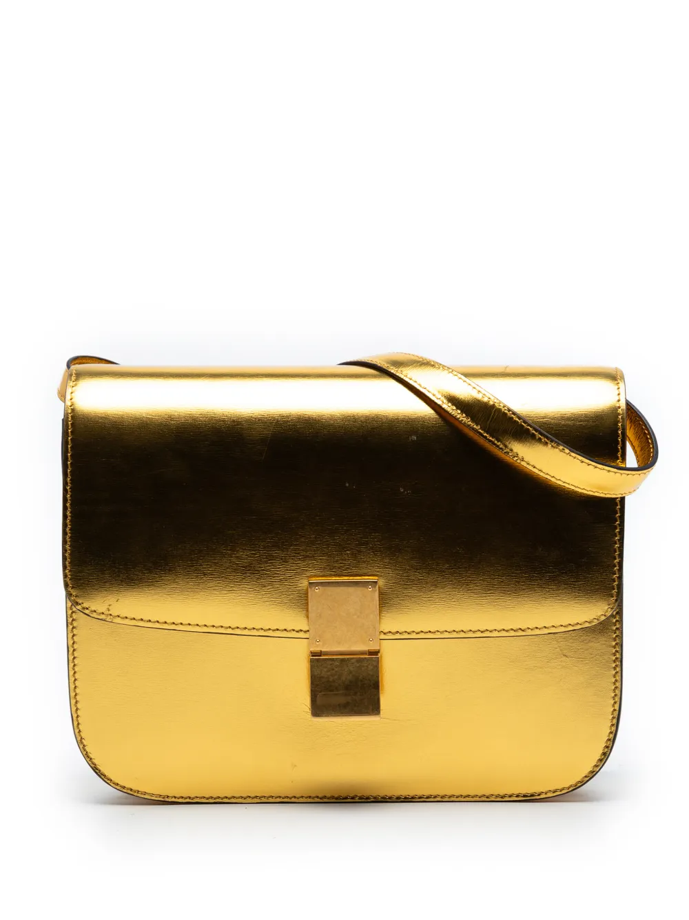 Celine Pre-Owned 2010-2026 Medium Calfskin Classic Box crossbody bag - Oro