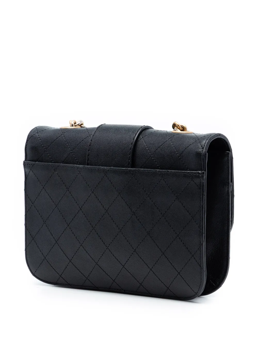  Chanel Pre-owned Bandolera Front Chain Flap Grande Con Diseño Acolchado De Piel De Oveja 2017-2018 - Negro 