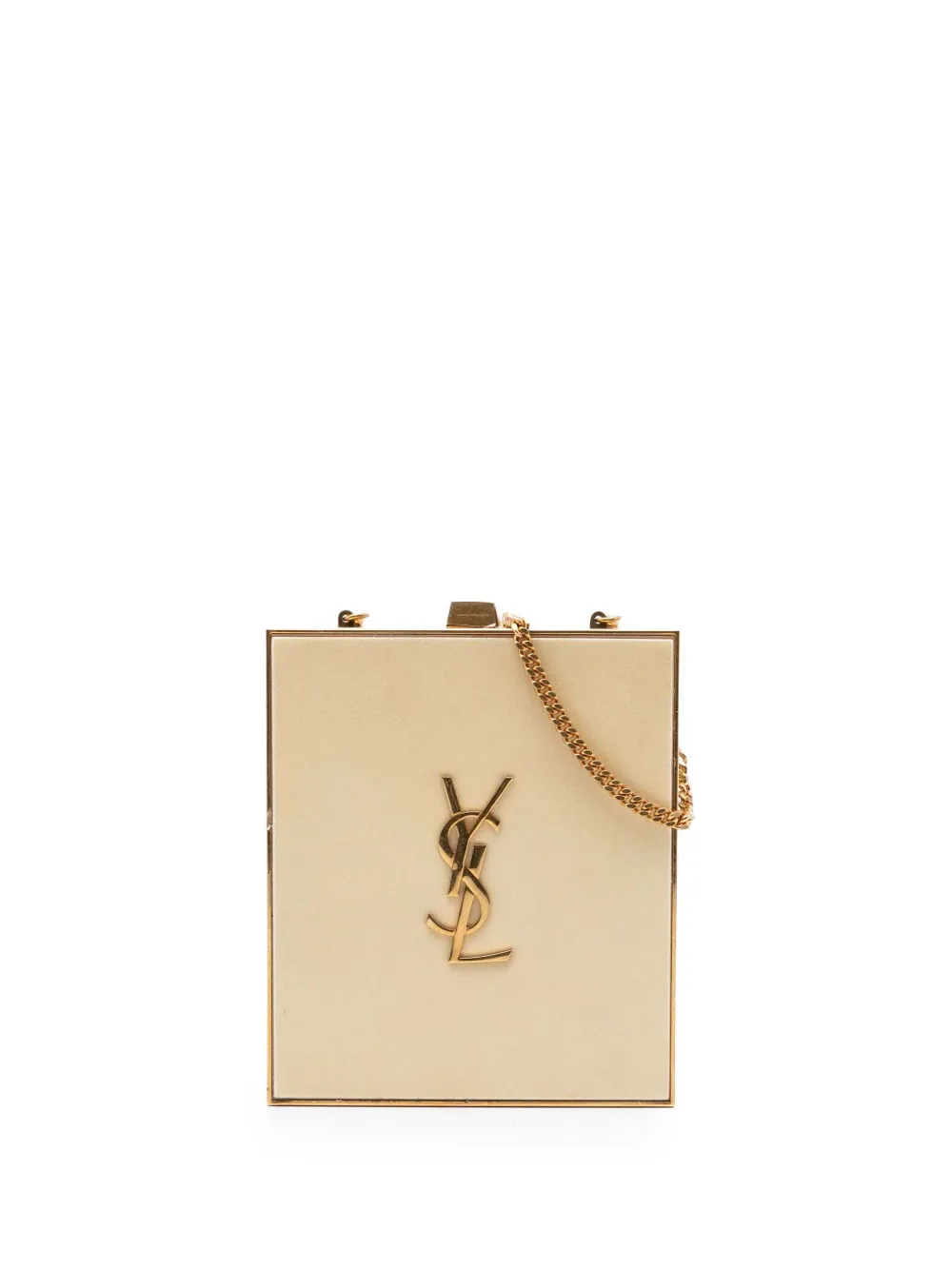 Saint Laurent Pre-Owned 2022 Acrylic Tuxedo Box Clutch on Chain crossbody bag - Nude