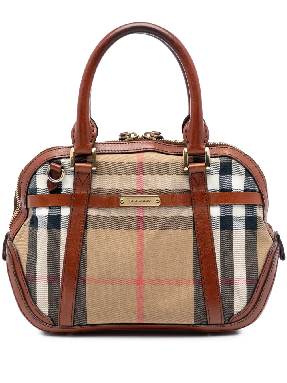 Burberry Pre-Owned 2000-2017 Kleine Bridle Orchard Satchel-Tasche aus Canvas mit House Check - Braun