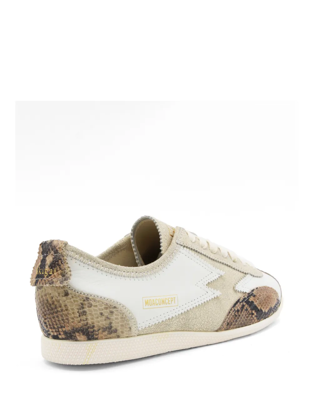 MOA CONCEPT Ikigai snake-effect panelled sneakers Beige