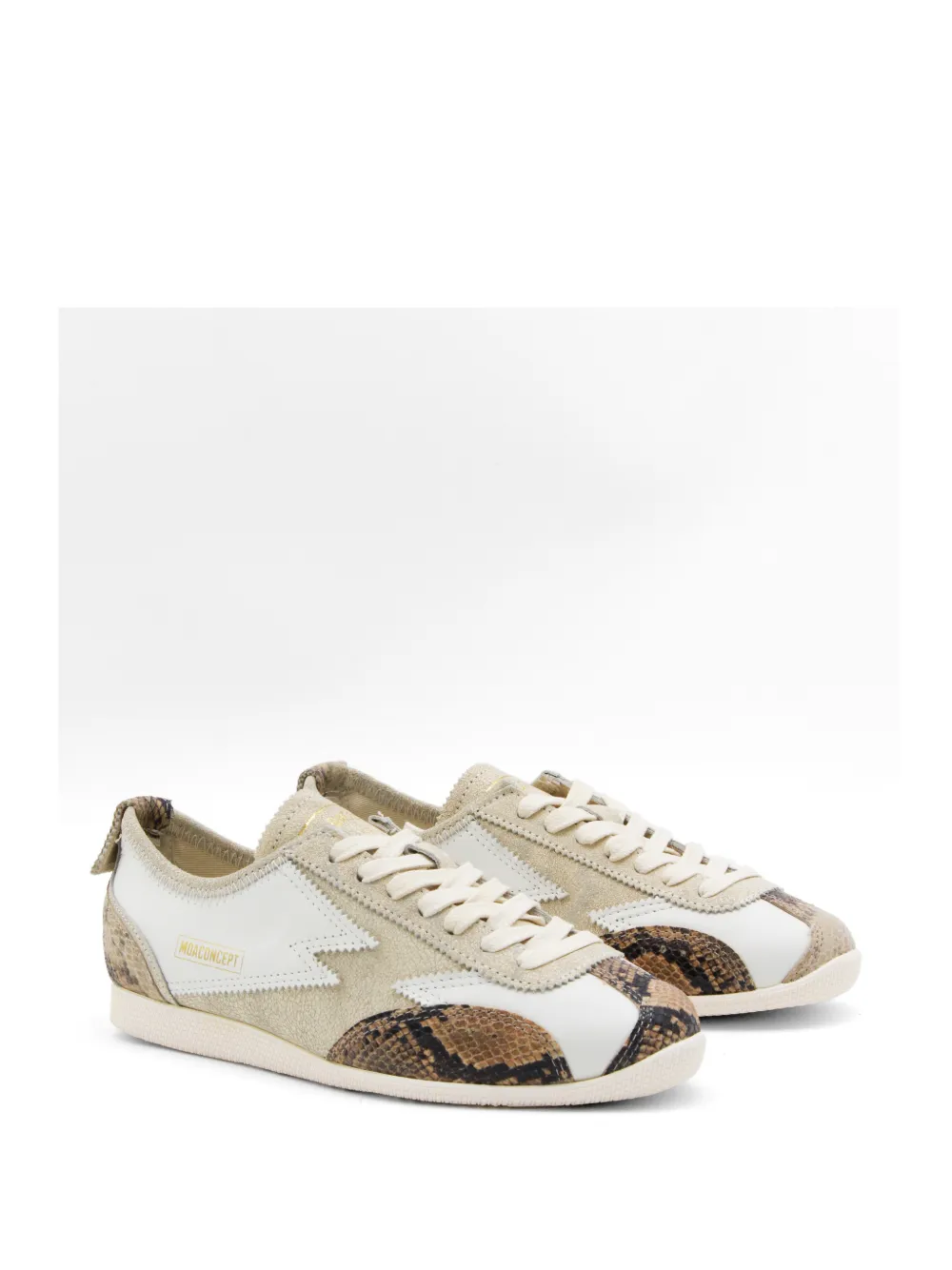 MOA CONCEPT Ikigai snake-effect panelled sneakers Beige