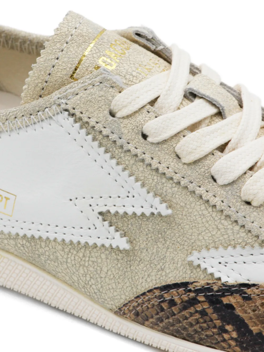 MOA CONCEPT Ikigai snake-effect panelled sneakers Beige