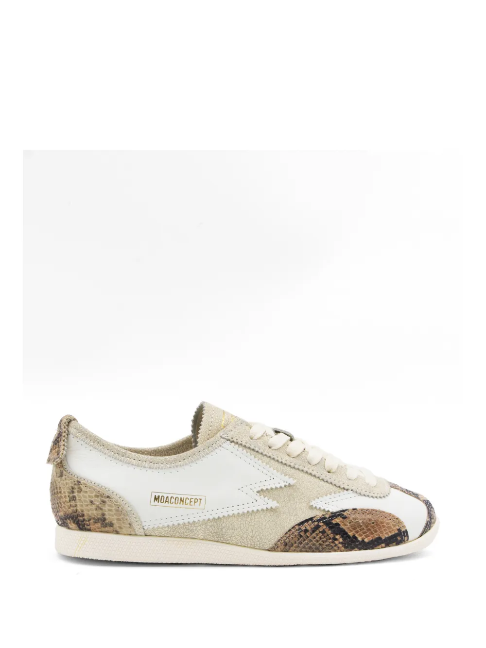 MOA CONCEPT Ikigai snake-effect panelled sneakers Beige