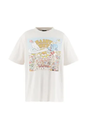 SAINT MXXXXXX x Jamie Reid graphic-print T-shirt | Neutrals