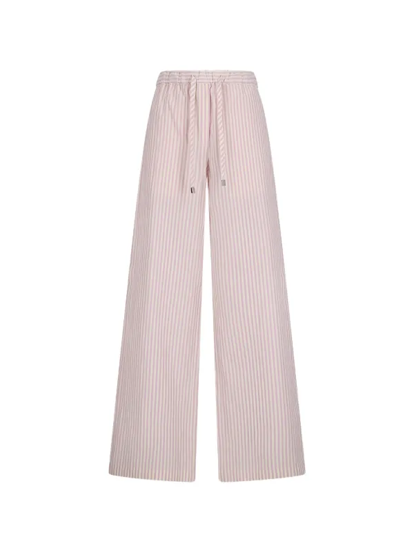 The Attico Striped Drawstring Trousers in Pink