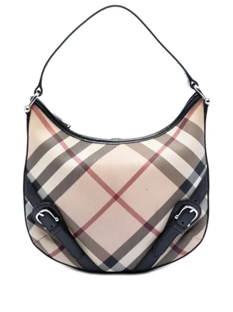 Burberry Pre-Owned 2000-2017 Supernova Check Coated Canvas Larkin hobo bag
