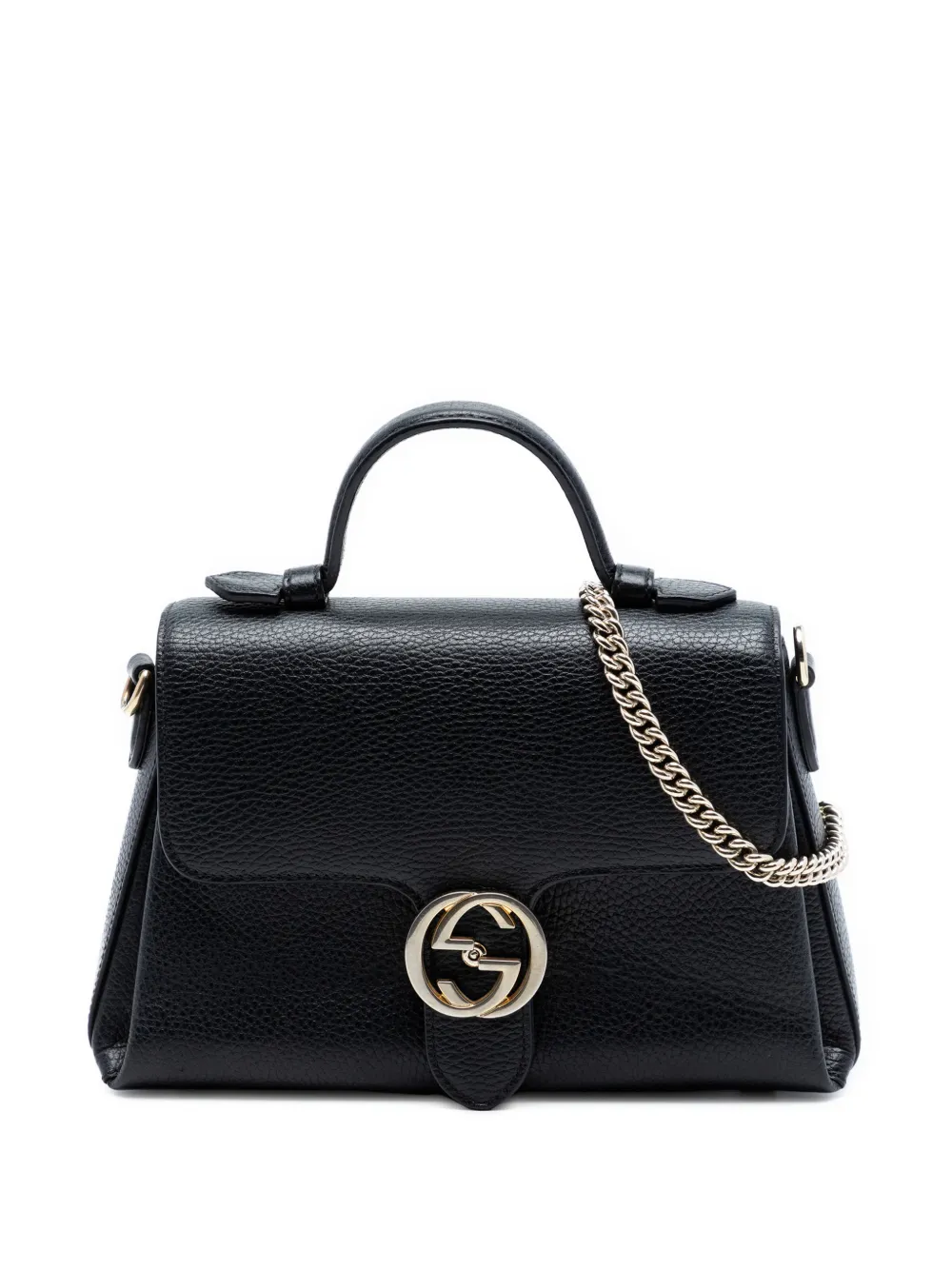 Gucci Pre-Owned 2016-2026 Small Dollar Calf Interlocking G satchel - Schwarz