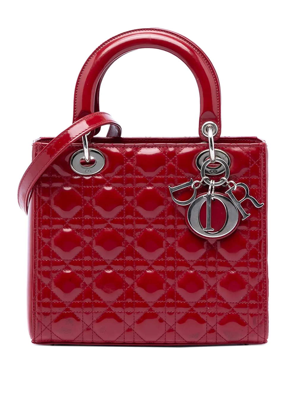 Christian Dior Pre-Owned 2013 mittelgroße Cannage Lady Dior Satchel-Tasche - Rot