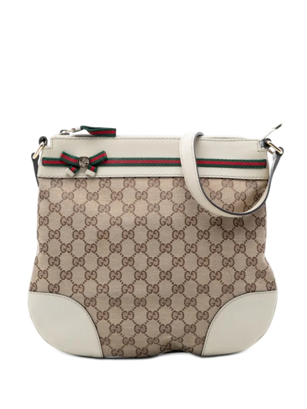Gucci Pre-Owned 2016-2026 GG Canvas Web Mayfair crossbody bag - Bianco