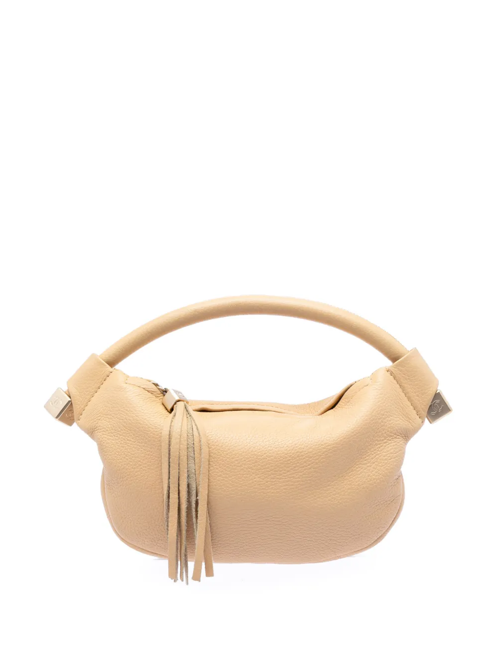 CHANEL Pre-Owned 2002-2003 CC Tasche aus Kalbsleder mit Quaste - Nude