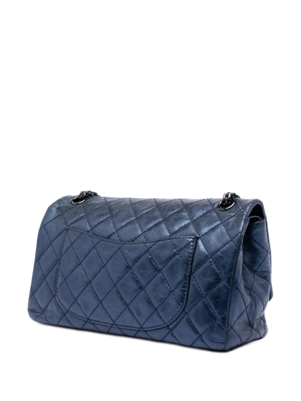  Chanel Pre-owned Borsa A Spalla Quilted Metallic Aged Calfskin Reissue 2.55 Double Flap 226 2008-2009 - Blu 
