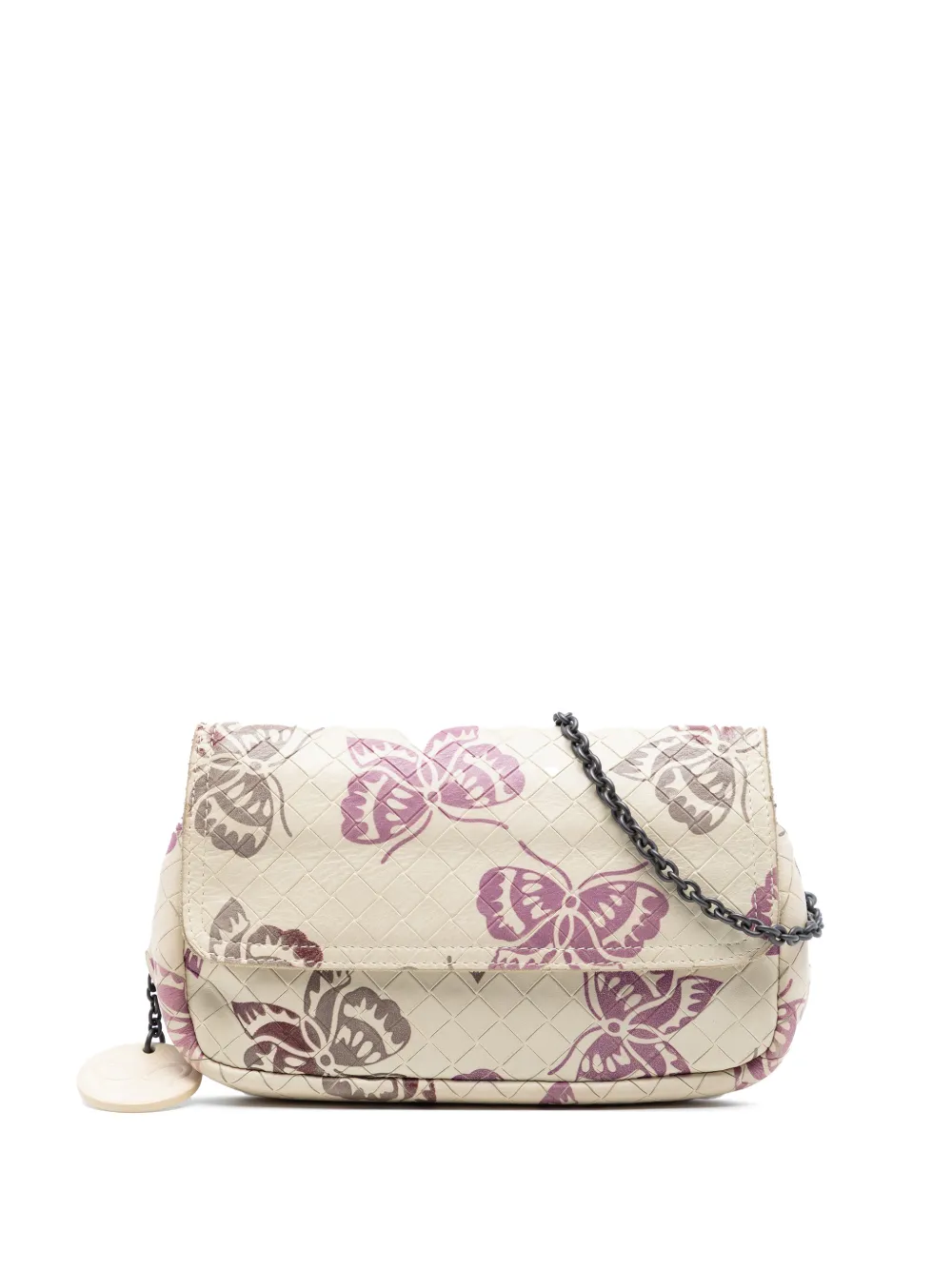 Bottega Veneta Pre-Owned 2012-2026 Small Nappa Intrecciomirage Butterfly Chain crossbody bag - Marrone