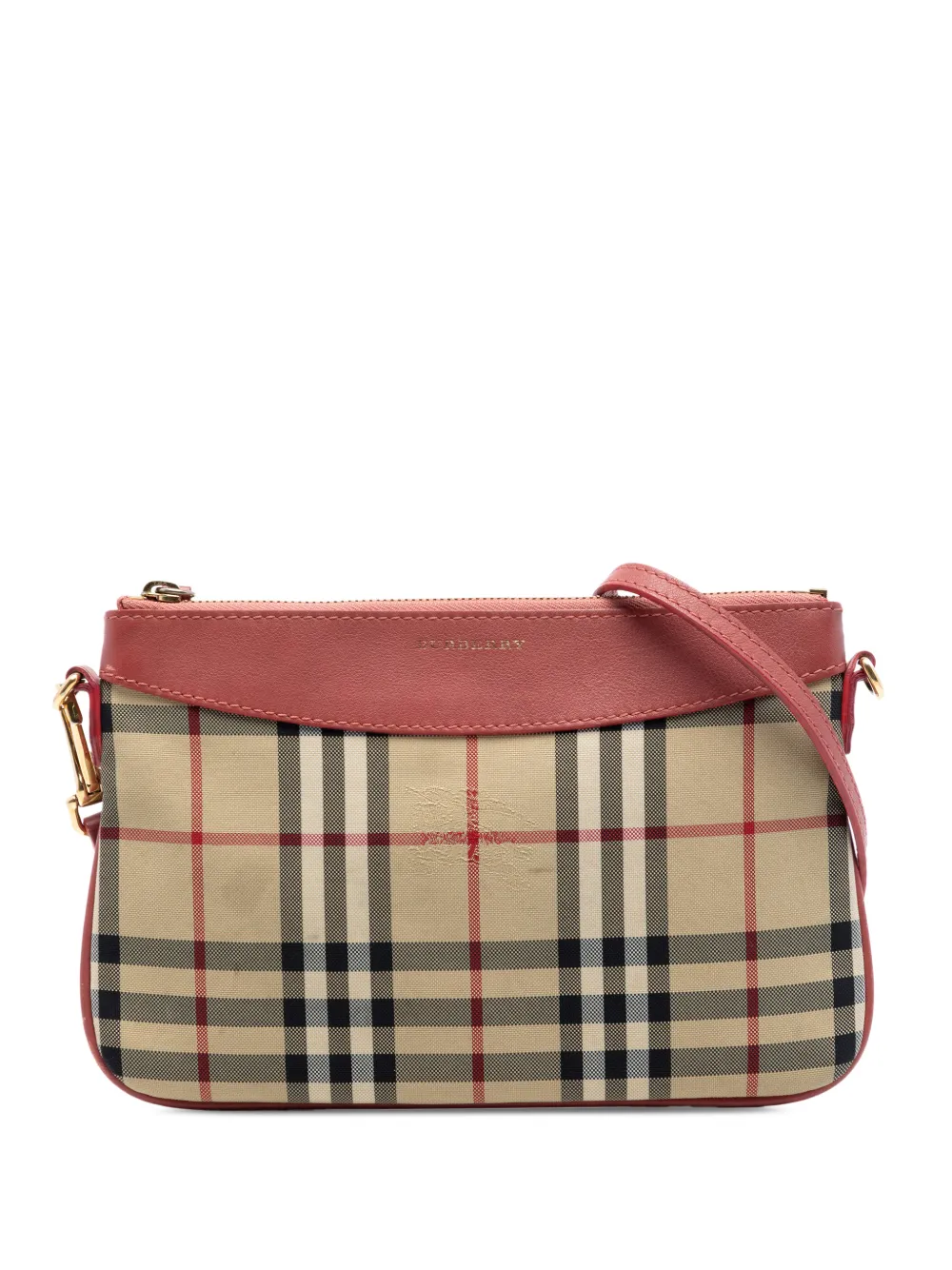 Burberry Pre-Owned 2023-2026 Peyton Umhängetasche aus Canvas mit Haymarket-Karo - Nude
