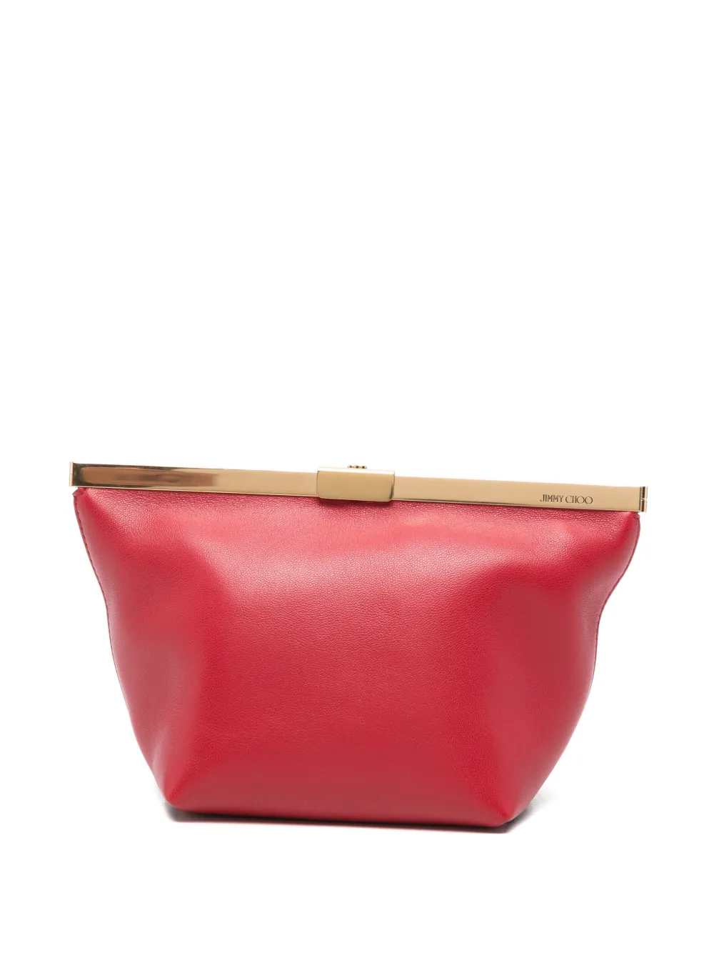 Jimmy Choo Ganache leather clutch bag - Rosso