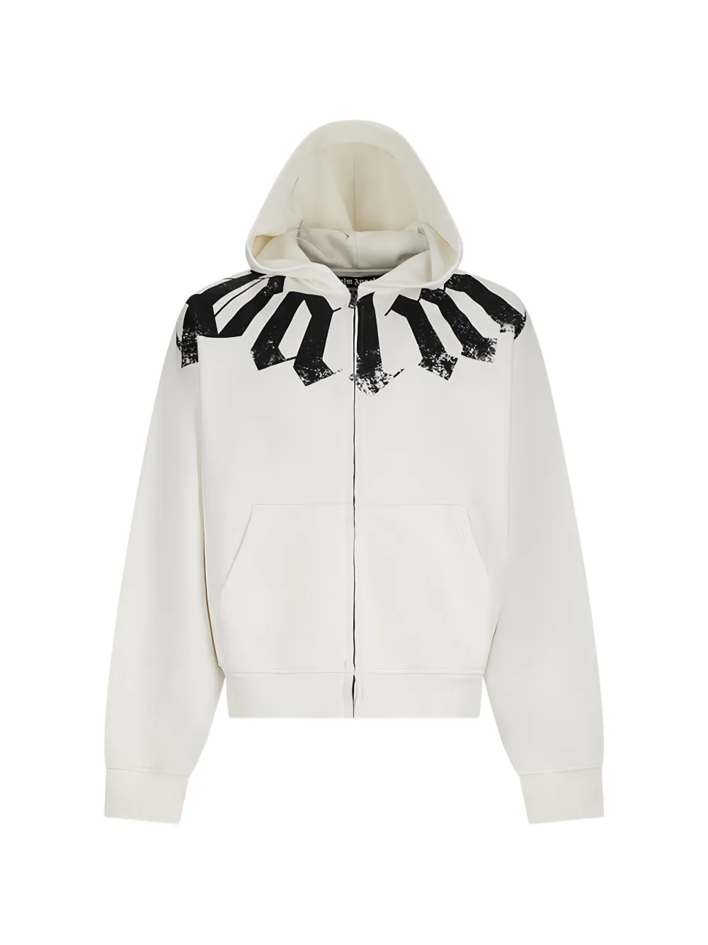 Palm Angels logo-print zip-up hoodie - White