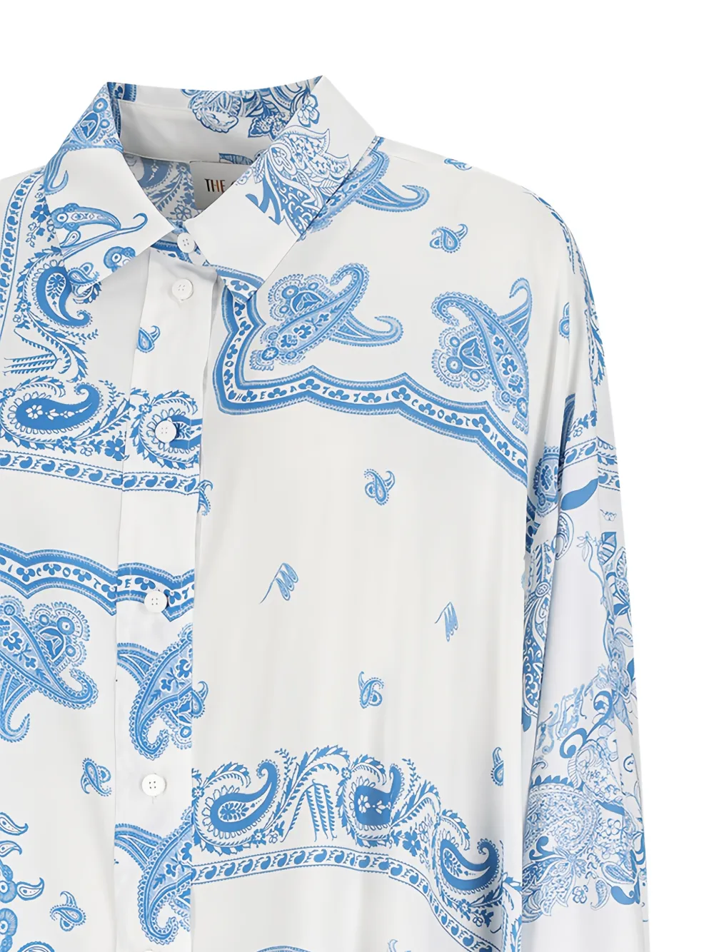 The Attico Asymmetrische blouse met paisley-print Wit