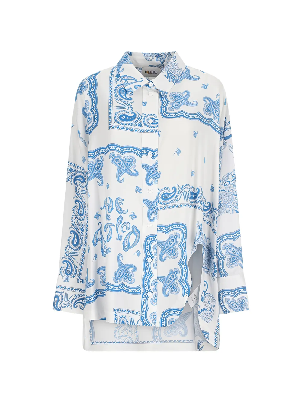 Attico Paisley-print Asymmetric Shirt In White