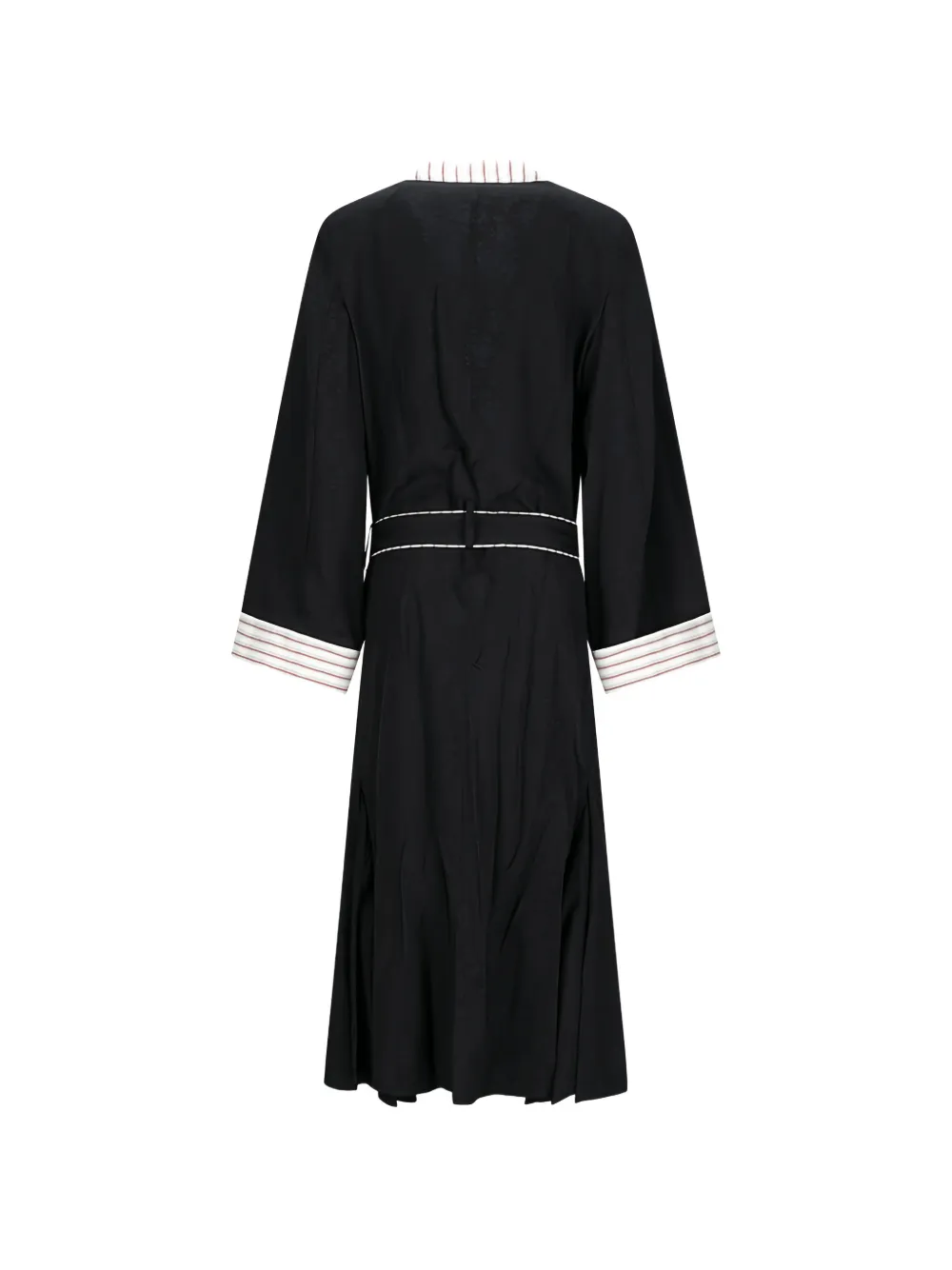 The Attico Trenchcoat met bloemen jacquard en gestreepte afwerking Zwart