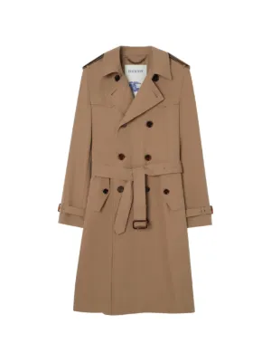 Burberry Trench Coat Foxfield Xadrez Com Efeito De Ráfia | Marrom