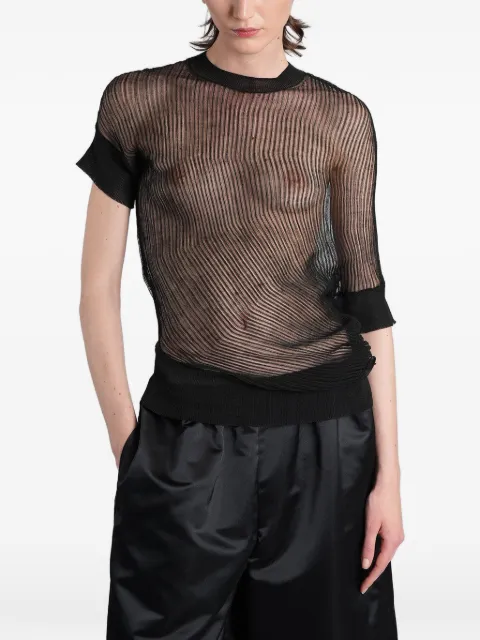Junya Watanabe sheer-knit asymmetric T-shirt