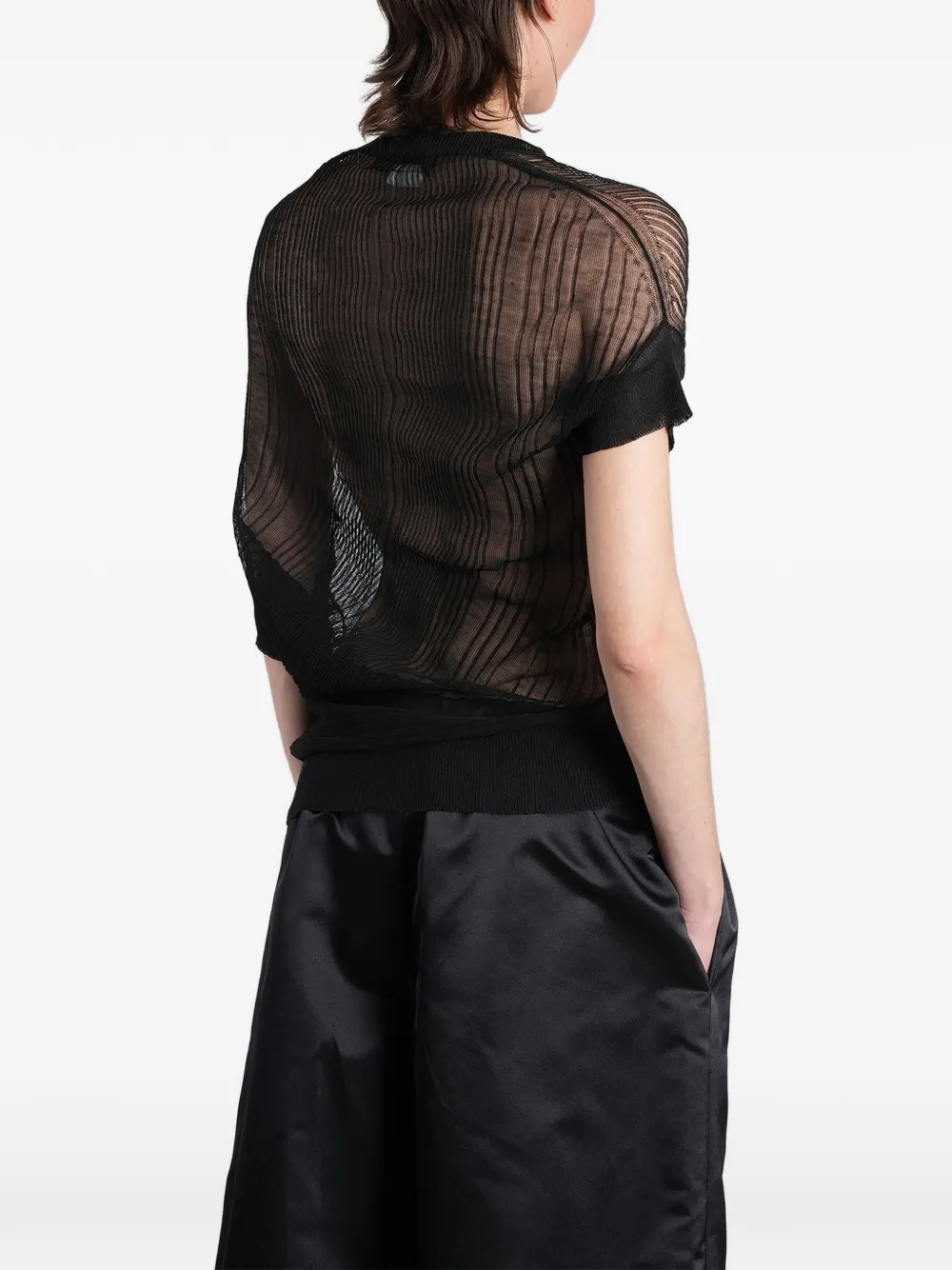 Junya Watanabe Asymmetrisch T-shirt Zwart