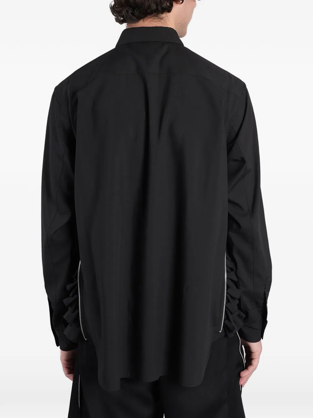 Comme Des Garçons Homme Plus Ruffled zip-detail Shirt | Black