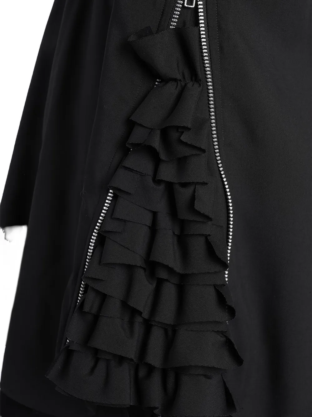Comme des Garçons Homme Plus Blouse met ruches en rits Zwart