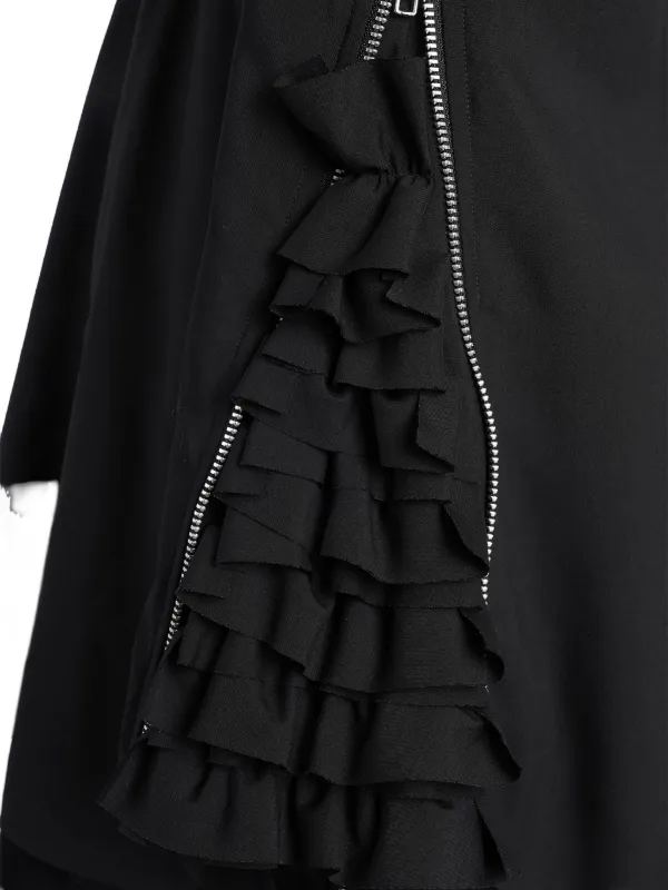 Comme Des Garçons Homme Plus Ruffled zip-detail Shirt | Black