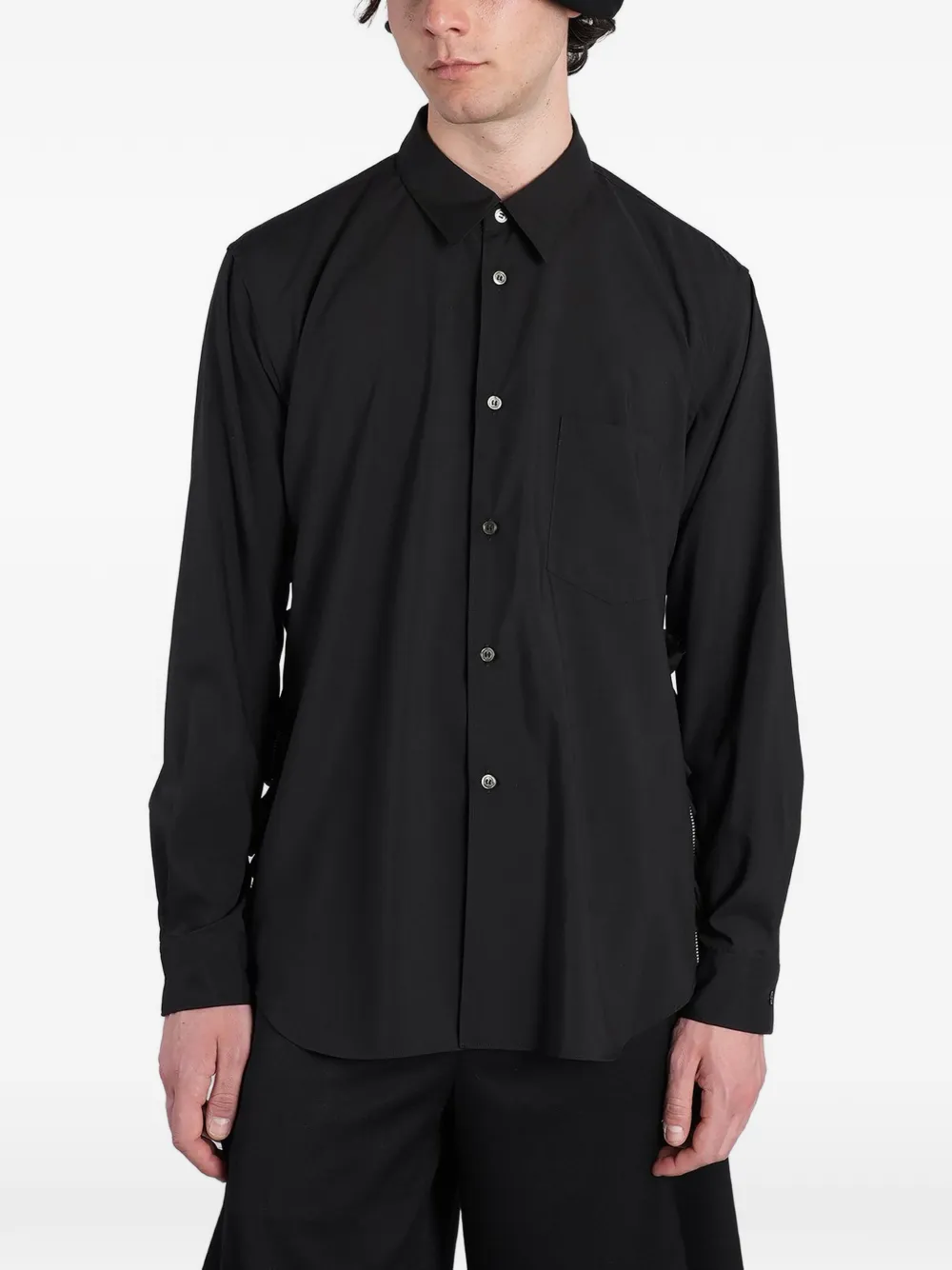 Comme des Garçons Homme Plus ruffled zip-detail shirt - Nero
