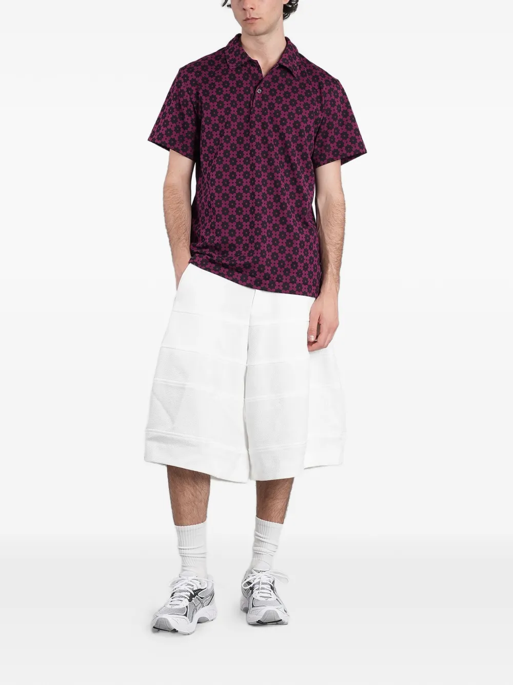 Comme des Garçons Homme Plus Shorts met wafelpatroon en vlakken Wit