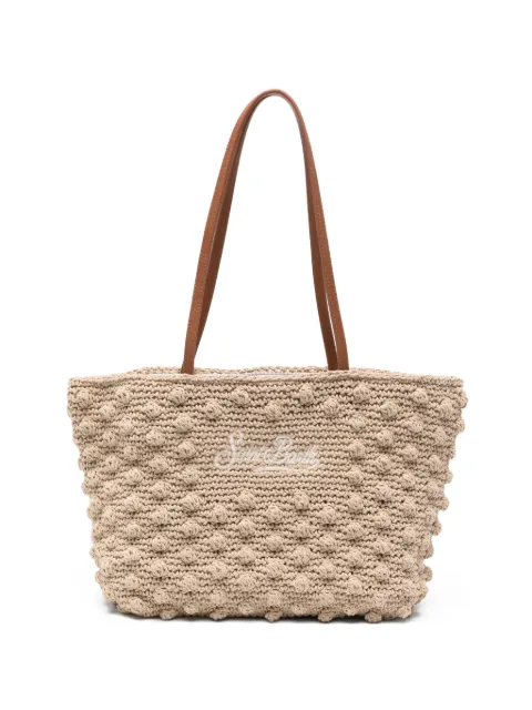 MC2 Saint Barth crochet-knit logo-embroidered shoulder bag