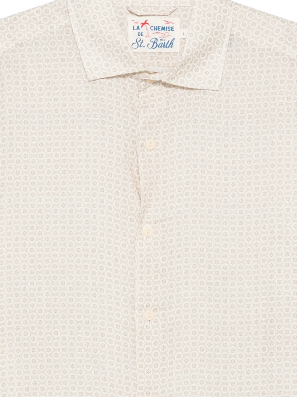 MC2 Saint Barth Pamplona overhemd met geometrische print Beige