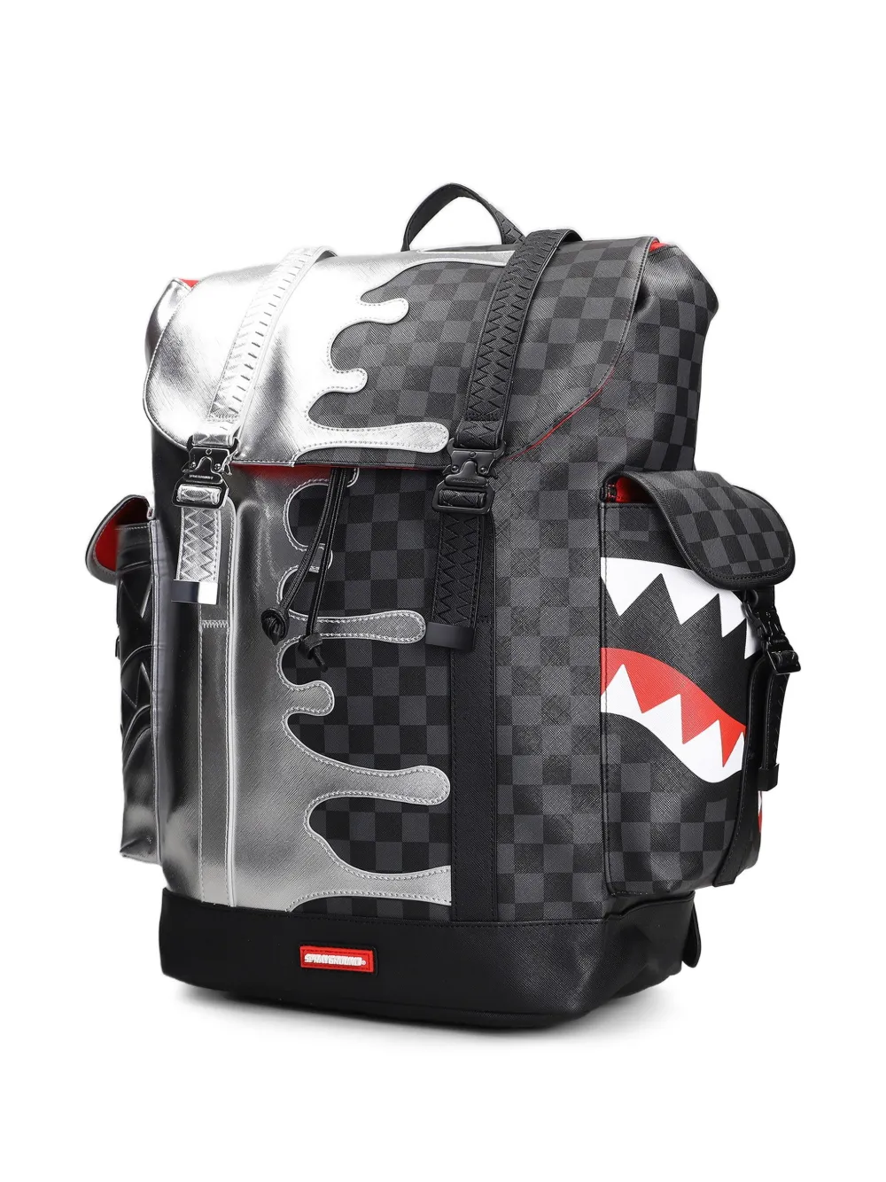  Sprayground Check-pattern Shark Backpack - Noir 