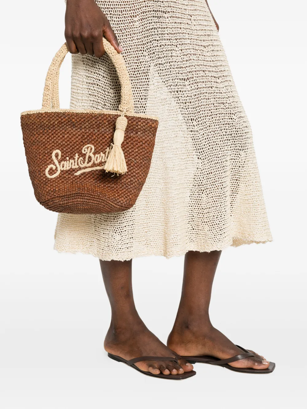 MC2 Saint Barth Medium Mercy geweven shopper Bruin