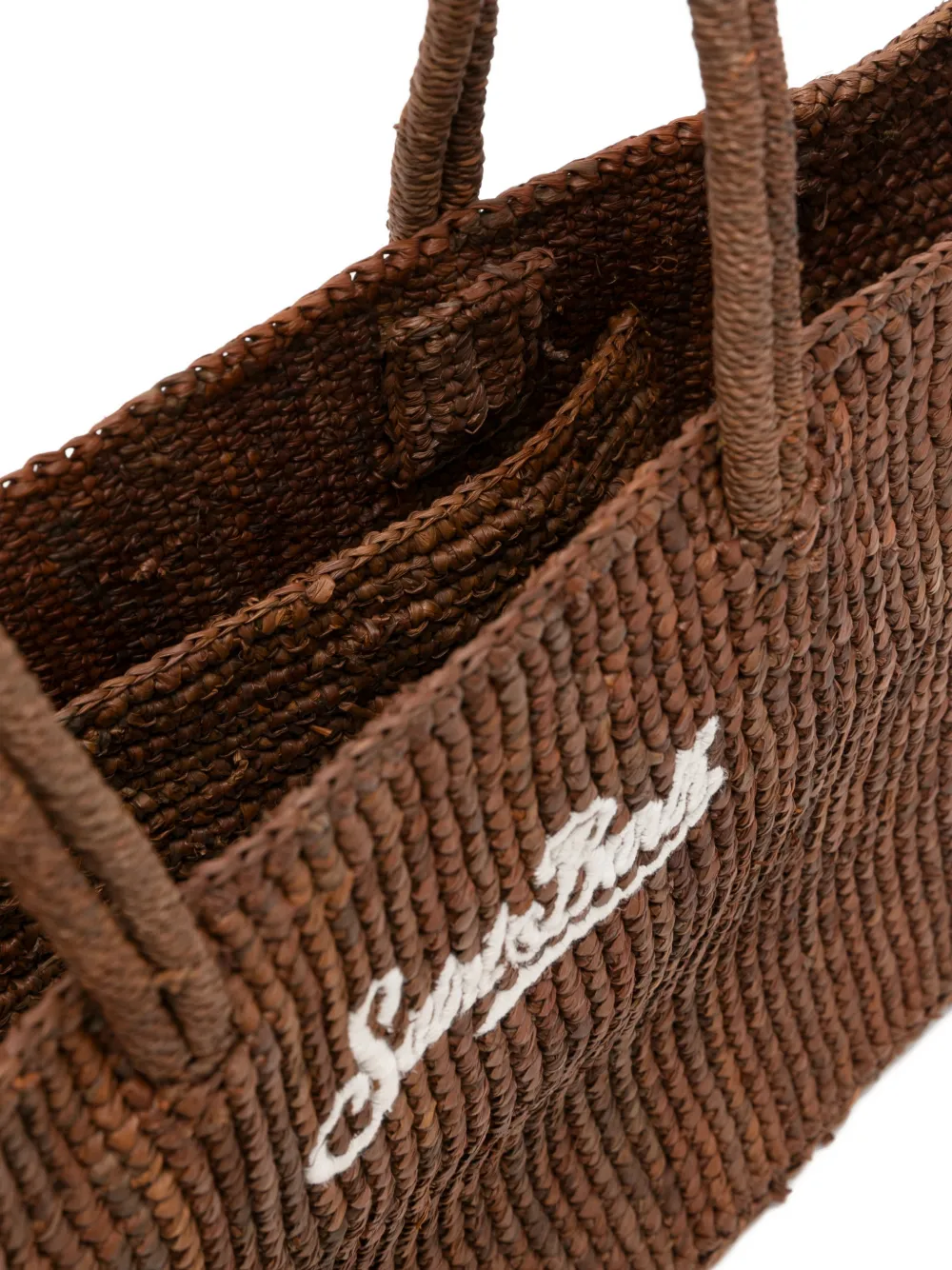 MC2 Saint Barth Vela raffia schoudertas Bruin
