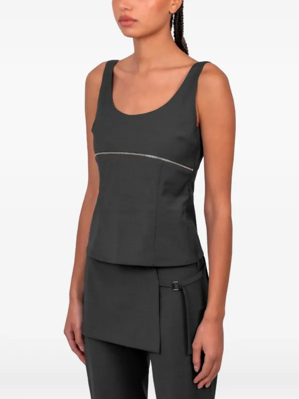 Paloma Wool Isee zip-detail Top | Grey | FARFETCH