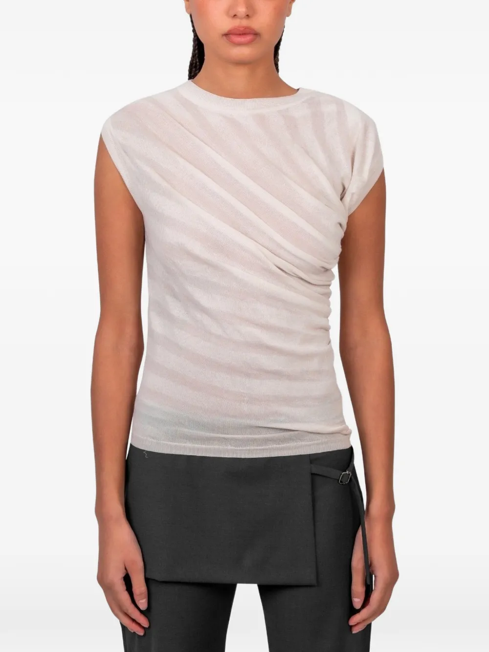 Paloma Wool Raven draped sleeveless top - Toni neutri