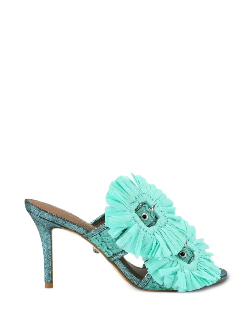 Kurt Geiger London buckle-fastening fringed heeled sandals - Blue