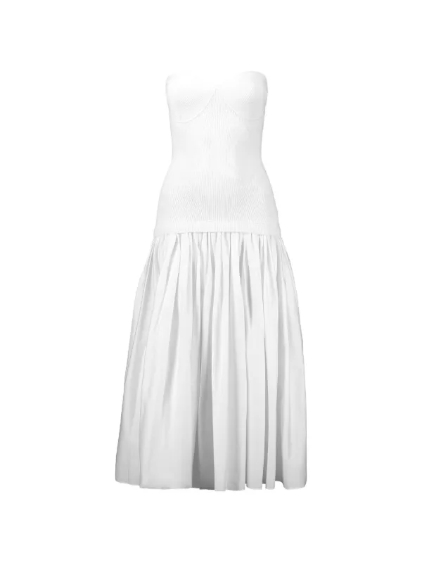 Alexis Cannes ribbed-knit Midi Dress | White